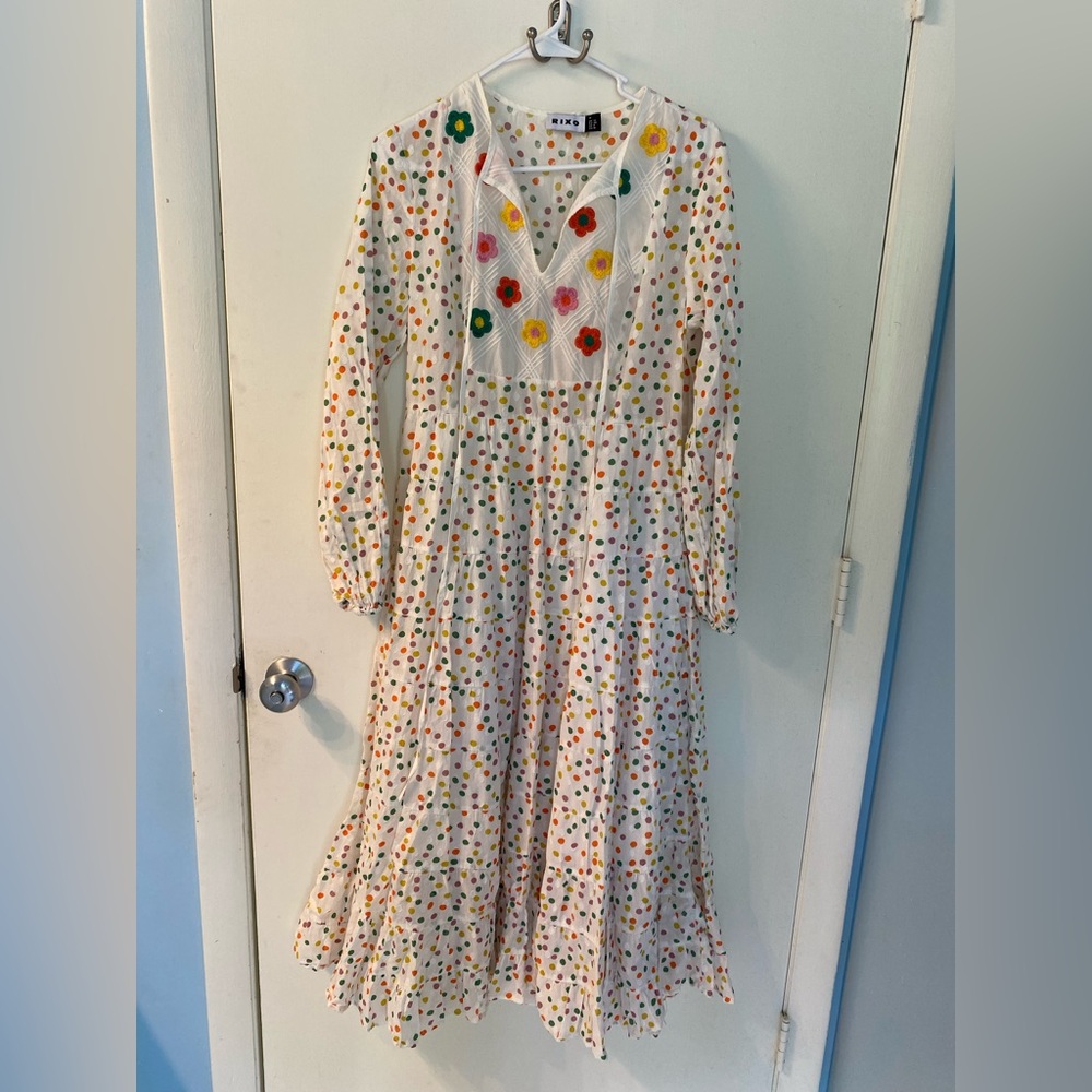 RIXO Eliza Pollen Spot Embroidery Dress Size 8 - Picture 2 of 12